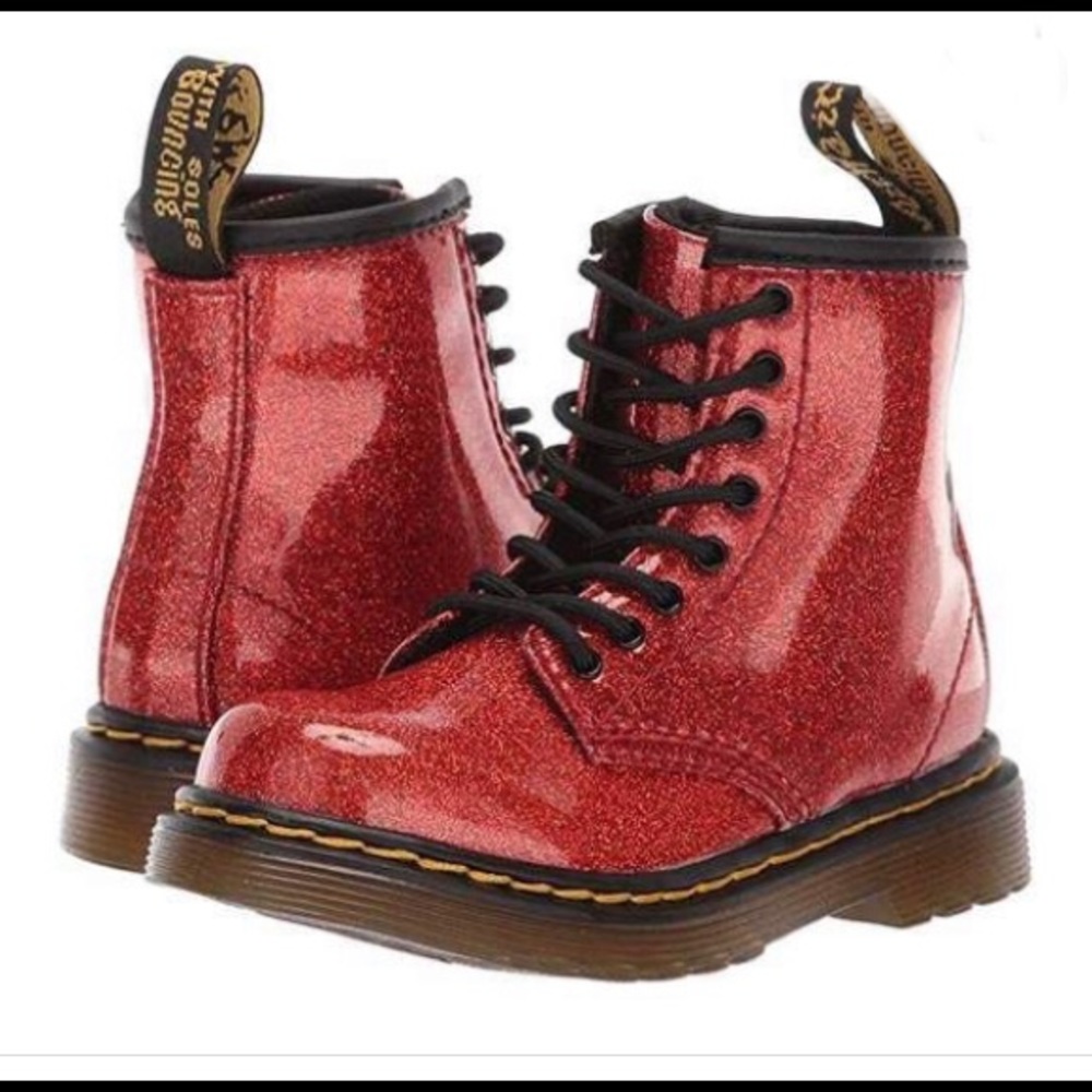 Dr. Martens Red Glitter Boots